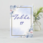 エレガントなテーブルナンバーカード 招待状 (スタンド正面)