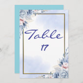 エレガントなテーブルナンバーカード 招待状 (正面/裏面)