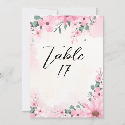 エレガントなテーブルナンバーカード 招待状 (正面)