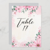 エレガントなテーブルナンバーカード 招待状 (正面/裏面)