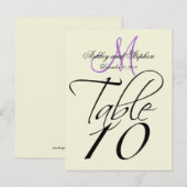 エレガントなテーブルナンバーカード 結婚式 ベージュ ラベンダー インビテーションポストカード (正面/裏面)