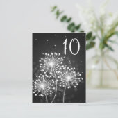 エレガントなテーブルナンバー サマースパークル ブラック ポストカード (スタンド正面)