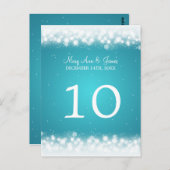 エレガントなテーブルナンバー マジックスパークルターコイズ ポストカード (正面/裏面)