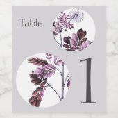 エレガントなテーブルナンバー ヴィンテージ フラワーの結婚式 ワインラベル (シングルラベル)