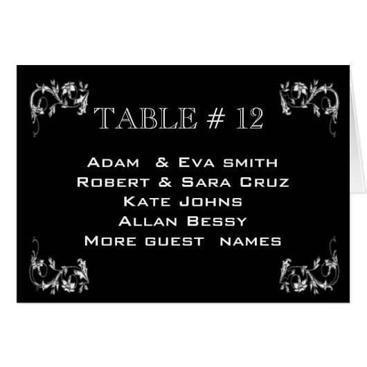 エレガントなテーブル数テンプレートの結婚 (正面横)
