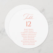 エレガントなテーブル番号とゲスト名の席札カード 招待状 (正面/裏面)