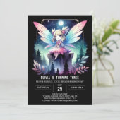 エレガントなテーマの妖精の誕生日 招待状 (スタンド正面)
