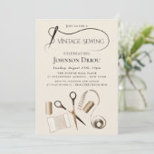 エレガントなテーラー＆ソーイングパーティー 招待状 (スタンド正面)