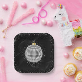 エレガントなディスコボールクリスマスオーナメント ペーパープレート (パーティー)