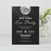 エレガントなディスコボール新年のパーティー招待状 招待状 (スタンド正面)