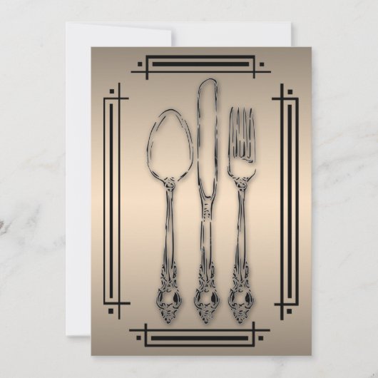 エレガントなディナー パーティー 招待状 (正面)