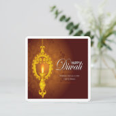 エレガントなディワリ祭りのお祝いカード 招待状 (スタンド正面)