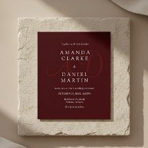 エレガントなディープバーガンディの結婚式のモノグラムイニシャル