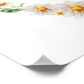 エレガントなデイジーと蜂のブライダルシャワーのお出迎え ポスター (角)