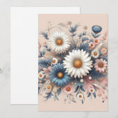 エレガントなデイジーの花で空間を変身させよう 招待状 (正面/裏面)