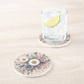 エレガントなデイジーの花で空間を変身させる コースター (側面)