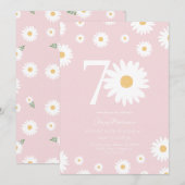 エレガントなデイジーの70歳の節目 誕生日 招待状 (正面/裏面)
