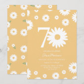 エレガントなデイジーの70歳の節目 誕生日 招待状 (正面/裏面)