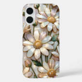 エレガントなデイジーのiPhoneケース ステンドグラス風 アイボリーゴールド Case-Mate iPhoneケース (裏面)
