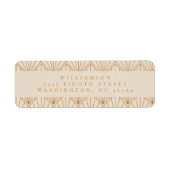 エレガントなデコ バーンオレンジの結婚式 返信住所 ラベル (正面)