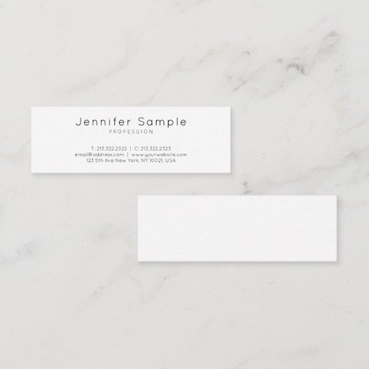 エレガントなデザインのお洒落で明白な専門のモダン スキニー名刺 (正面/裏面)