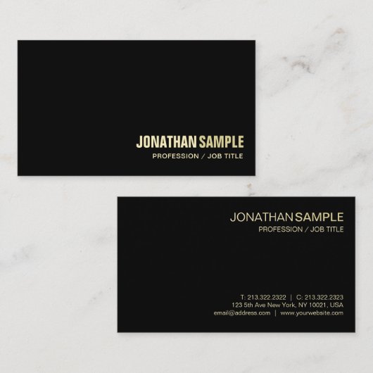エレガントなデザインの平野の黒の金ゴールドの贅沢を向くこと 名刺 (正面/裏面)