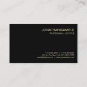 エレガントなデザインの平野の黒の金ゴールドの贅沢を向くこと 名刺 (裏面)