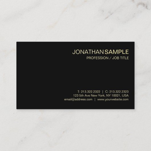 エレガントなデザインの平野の黒の金ゴールドの贅沢を向くこと 名刺 (裏面)