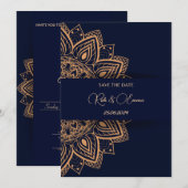 エレガントなデザインの結婚式招待状 招待状 (正面/裏面)