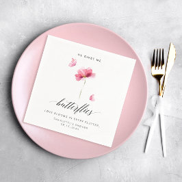 エレガントなデザインの「彼は私をときめかせる」フラワーナプキン スタンダードカクテルナプキン