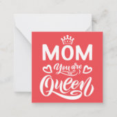 エレガントなデザイン タイポグラフィ ママ あなたは女王様 ノートカード (正面)