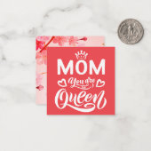 エレガントなデザイン タイポグラフィ ママ あなたは女王様 ノートカード (正面/裏面インサイチュ)