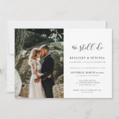 エレガントなデザイン 私たちはいまだに誓いの更新写真を撮る 招待状 (正面)