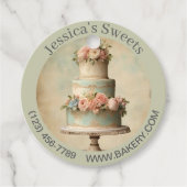 エレガントなデザート専門のパン屋のウェディングケーキ フェイバータグ (正面)