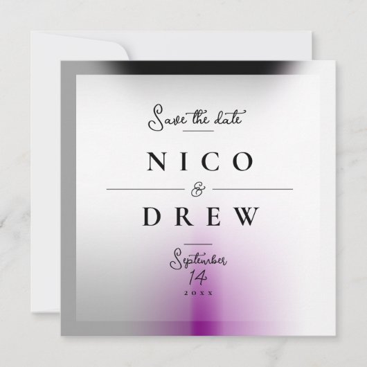 エレガントなデミセクシャルプライドウェディング セーブザデート (正面)