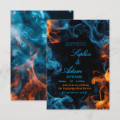 エレガントなデュアルフレーム ウェディング招待状 出欠カード (正面/裏面)