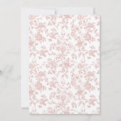 エレガントなトイレのピンクの花のブライダルシャワー 招待状 (裏面)