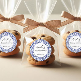 エレガントなトイレブルーの花のブライズシャワー ラウンドシール