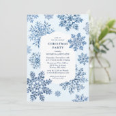 エレガントなトイレ柄の雪の結晶 クリスマスパーティー 招待状 (スタンド正面)
