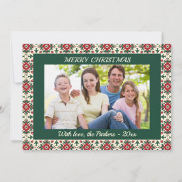 エレガントなトラディショナルフレームのクリスマス写真 シーズンカード