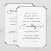 エレガントなトラディショナル クラシック オールインワン ウェディング 招待状 (正面/裏面)