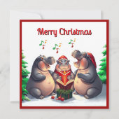 エレガントなトレンディな水彩画の松の木の合唱 シーズンカード (正面)