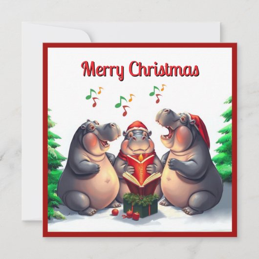 エレガントなトレンディな水彩画の松の木の合唱 シーズンカード (正面)