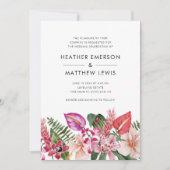 エレガントなトロピカルウェディング招待状 招待状 (正面)