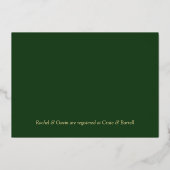 エレガントなトロピカルエロープメントウェディングレセプションゴールド 箔招待状 (裏面)