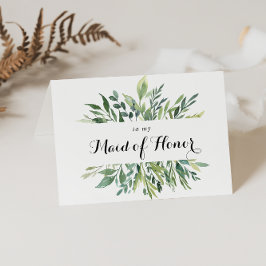 エレガントなトロピカルグリーンのウェディングパーティーお礼カード サンキューカード