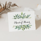 エレガントなトロピカルグリーンのウェディングパーティーへの感謝 サンキューカード