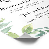 エレガントなトロピカルグリーンのシグネチャードリンクサイン ポスター (角)