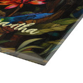 エレガントなトロピカルジャングルのステンドグラスサンセットガラス カッティングボード (角)