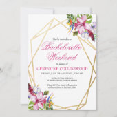 エレガントなトロピカルバチェロレッテウィークエンドの行程 招待状 (正面)